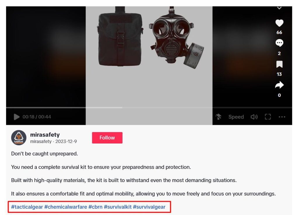 Video showing MIRA Safety